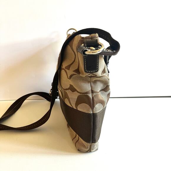 COACH Signature Crossbody, Brown Logo Print - Picture 7 of 16